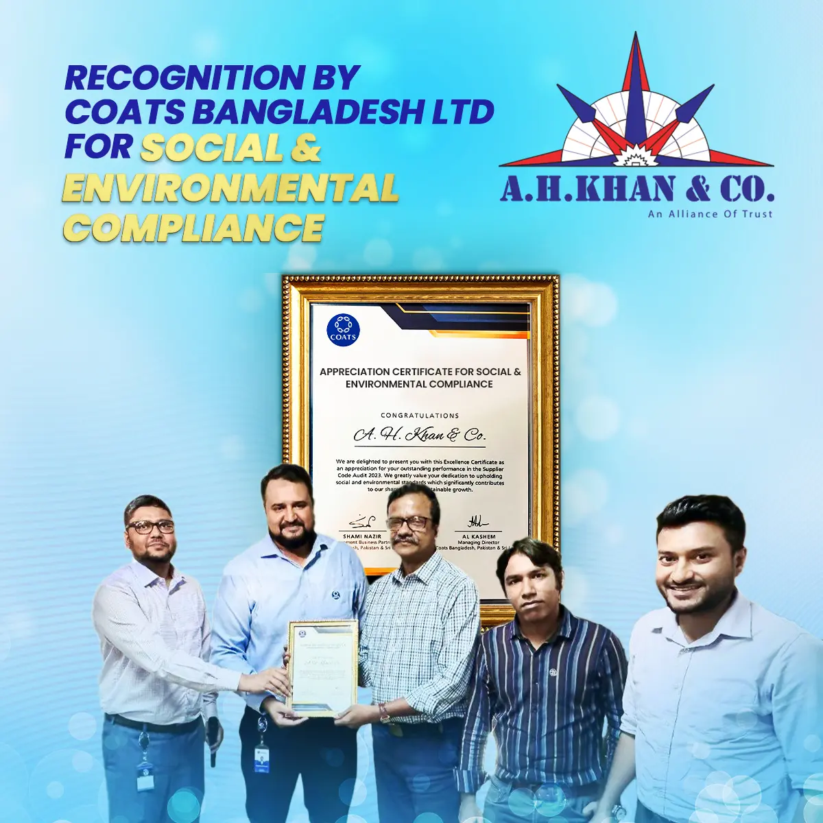 Social & Environmental Compliance Certificate by Coats Bangladesh Ltd